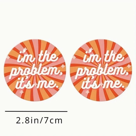 Taylor Swift 2pcs Anti-Hero "I'm The Problem, It's Me" Waterproof Car Coasters - Picture 3 of 11